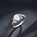 Bague argent opale blanche