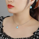 Boucles d'oreilles larimar argent