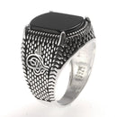 Bague argent avec pierre pour homme