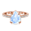 Bague fiancaille quartz 925 Sterling