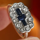 Bague vintage pierre bleue
