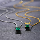 Collier argent pierre verte