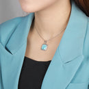 Pendentif argent larimar carré