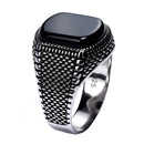 Bague argent avec pierre pour homme