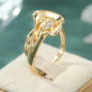 Bague dorée zirconium