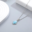 Collier en larimar et argent femme