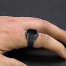 Bague argent avec pierre pour homme