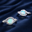 Boucle d'oreille opale bleue