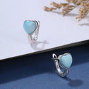Boucle d'oreille larimar coeur