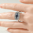 Bague vintage pierre bleue