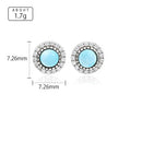 Boucle d'oreille larimar ronde