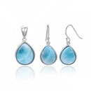 Boucles d'oreilles larimar argent