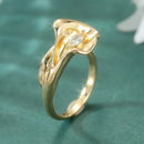 Bague dorée zirconium