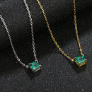 Collier argent pierre verte