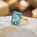 Bague aigue marine et or