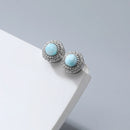 Boucle d'oreille larimar ronde