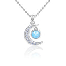 Pendentif lune larimar