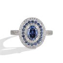 Bague bleu argent