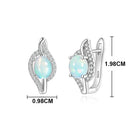 Boucle d'oreille opale bleue