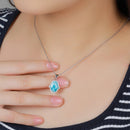 Collier en larimar et argent femme