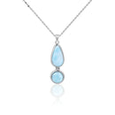 Pendentif ovale larimar