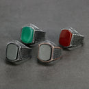 Bague argent avec pierre pour homme