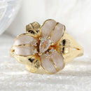 Bague fleur en or