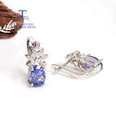 Boucle d'oreille argent tanzanite
