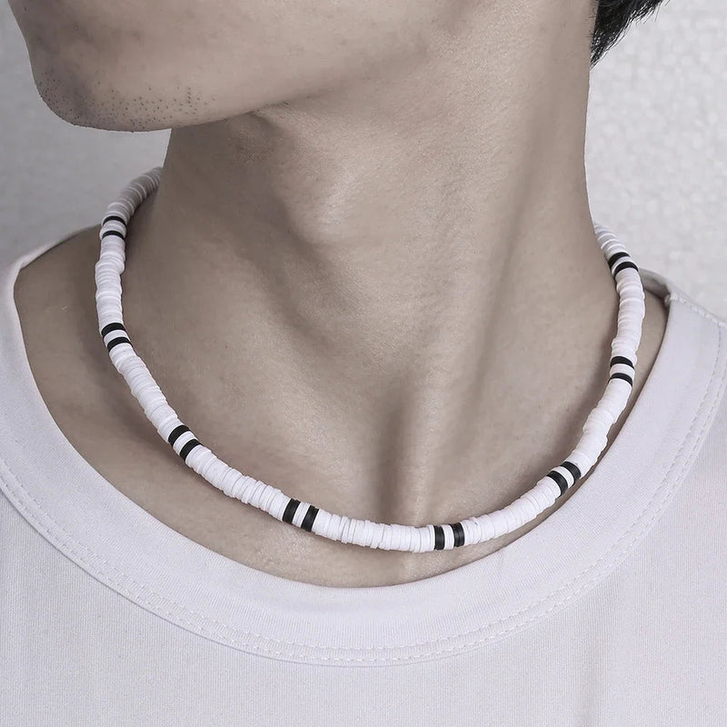Collier Unisexe En Cuir Et Acier Inoxydable - Style Surfeur, Motard, Viking - Longueur Réglable 35-65 Cm - Neuf