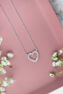 Pendentif coeur or blanc et diamant