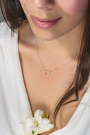 Pendentif coeur or blanc et diamant