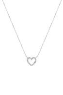 Pendentif coeur or blanc et diamant