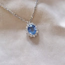 Pendentif or blanc saphir