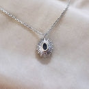 Pendentif or blanc saphir
