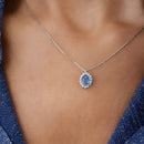 Pendentif or blanc saphir