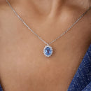 Pendentif or blanc saphir