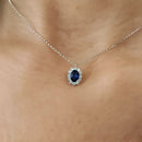 Pendentif saphir or blanc