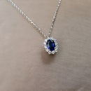 Pendentif saphir or blanc