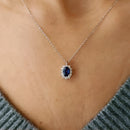 Pendentif saphir or blanc