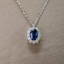 Pendentif saphir or blanc