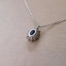 Pendentif saphir or blanc