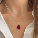 Pendentif femme rubis