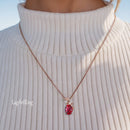 Pendentif or rubis