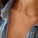 Pendentif croix or et diamant