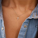 Pendentif croix or et diamant