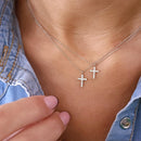Pendentif croix or et diamant