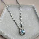 Collier topaze bleue homme argent