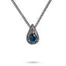 Collier topaze bleue homme argent