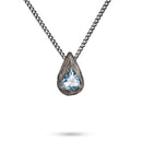 Collier topaze bleue homme argent