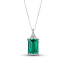 Pendentif emeraude or blanc